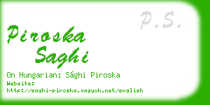 piroska saghi business card