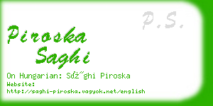 piroska saghi business card